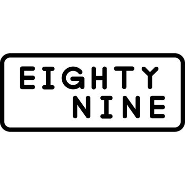 Beyaz arkaplanda yedi adet siyah vektör metni