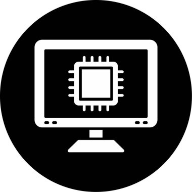 Bilgisayar çipi. vektör simgesi