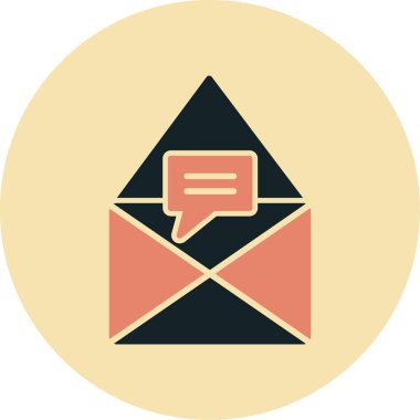 Konuşma baloncuklu zarf simgesi