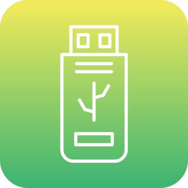 Flash Disk web simgesi, vektör illüstrasyonu