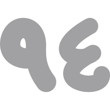 Beyaz bir karikatür harfinin vektör çizimi