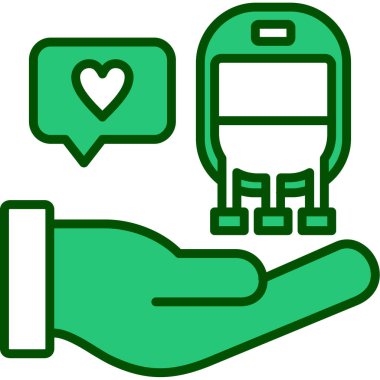 Bir şişe suyla bir kalbi tutan el.