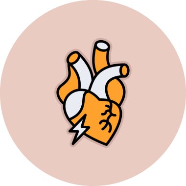 Kalp ikonu vektör illüstrasyonu