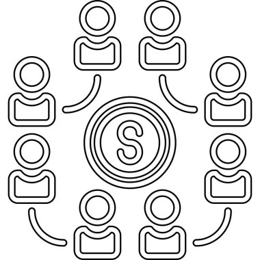 iş yönetimi ekip simgesi ana hatlar biçiminde