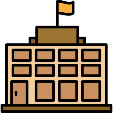 bina inşaat evi simgesi - taslak biçimi