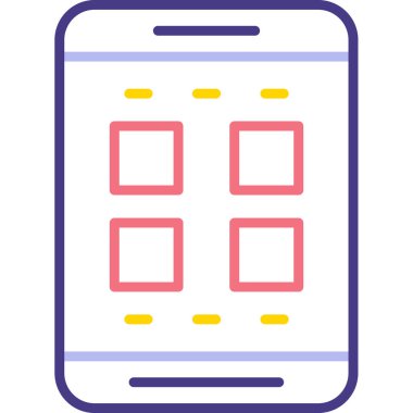 Cep telefonu. Web simgesi basit illüstrasyon