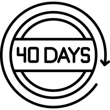 40 günlük siyah pul, vektör illüstrasyonu
