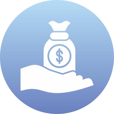 Dolar çantası. Web simgesi basit tasarım