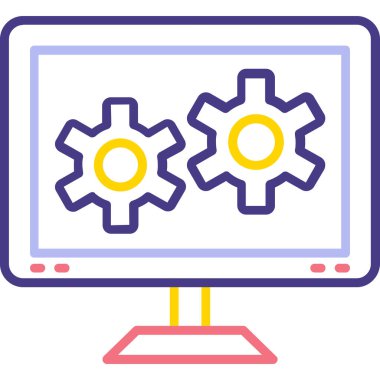 Bilgisayar. Web simgesi basit illüstrasyon