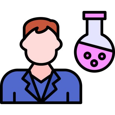 Bilim adamı simgesi, vektör illüstrasyonu