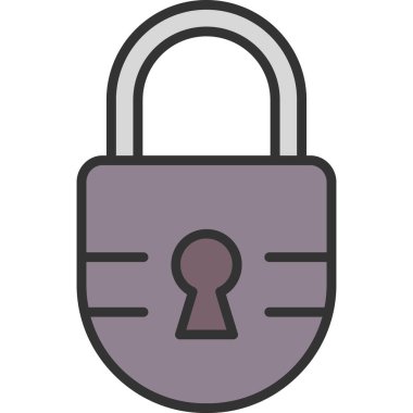 Kilit. Web simgesi basit illüstrasyon