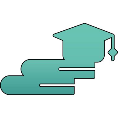 Mezuniyet şapka simgesi. vektör çizim