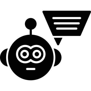 Robot simgesi. Web için robot vektör simgelerinin basit çizimi