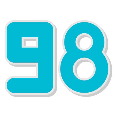 9 modern renkli sayının vektör illüstrasyonu.