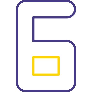 6 numaralı simge, basit vektör illüstrasyonu