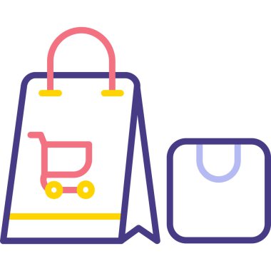 Alışveriş sepeti vektör çizgisi tasarımı