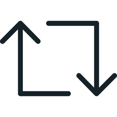 ok aşağı doğru ana hatlar biçiminde simge