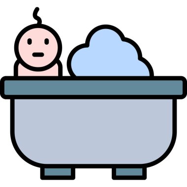 bebek banyosu ikonu vektör illüstrasyonu