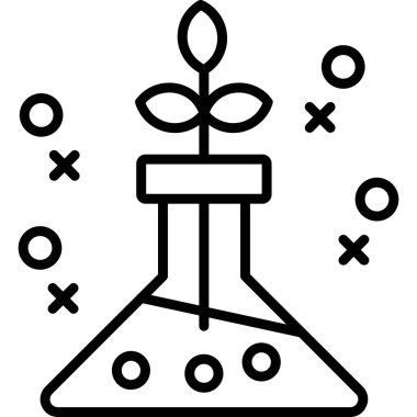 Kimyasal laboratuvar simgesi ana hatlar biçiminde