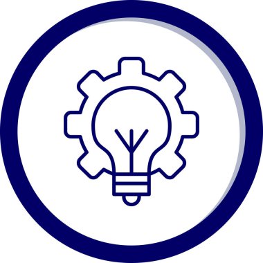 dişli vektör simgesi. biçim düz yuvarlak simge sembolü, kobalt rengi, beyaz renk, mavi arkaplan