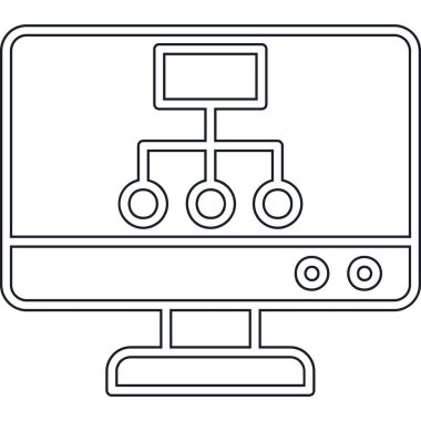 Bilgisayar ekranı simgesi. beyaz arkaplanda izole edilmiş web tasarımı için bilgisayar ekranı izleyici vektör simgesi