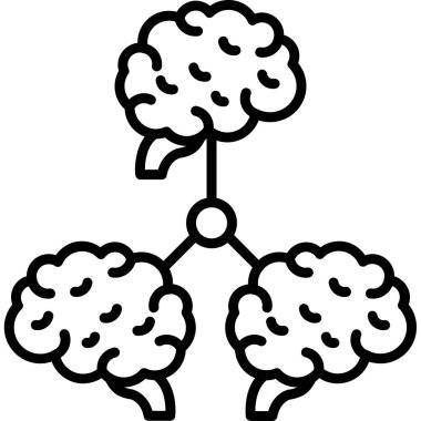 İnsan beyni ikon vektör illüstrasyonu