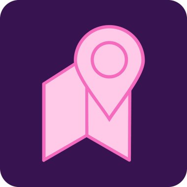 Harita konumu simgesi doldurulmuş - taslak biçimi