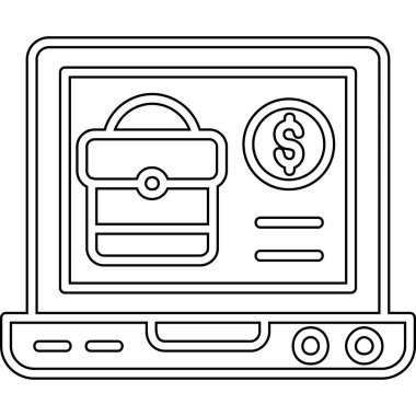 bilgisayar ve para simgesi tasarımı
