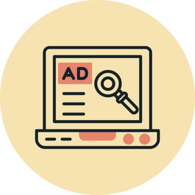 Reklam düz vektör simgesi