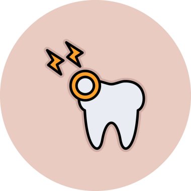 Dişi kırılmış. vektör illüstrasyonu