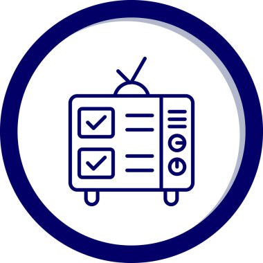 televizyon vektör simgesi modern basit çizgi illüstrasyonu