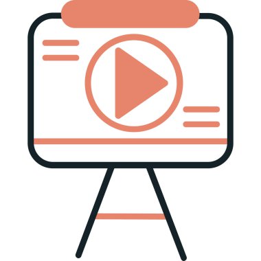 video. Web simgesi basit illüstrasyon