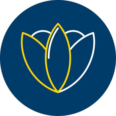 çiçek düz yuvarlak vektör simgesi