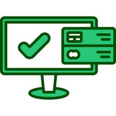 çevrimiçi ödeme simgesi, basit vektör illüstrasyonu