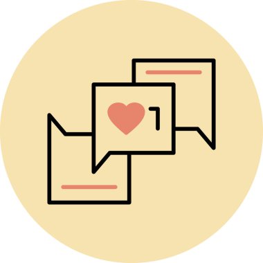 Aşk. Web simgesi basit illüstrasyon