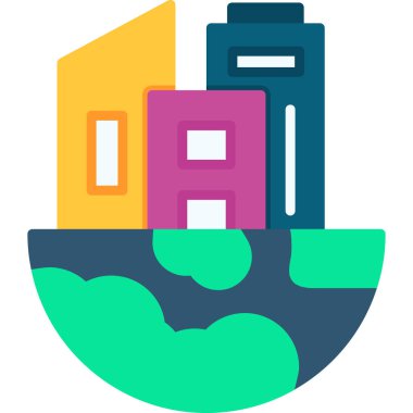 Dosya ana hatları biçiminde bina inşa simgesi