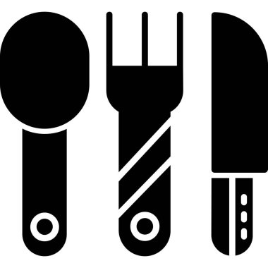 Beyaz arka planda mutfak çatal bıçak ikonu. vektör illüstrasyonu