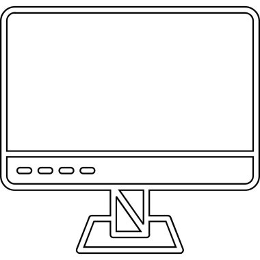 Masaüstü ekranlı bilgisayar izole edilmiş ikon vektör illüstrasyon tasarımı