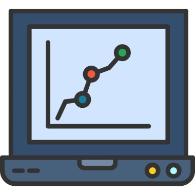 grafik grafikli bilgisayar ekranı, vektör illüstrasyonu