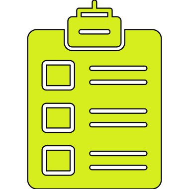 liste simgesi. Kontrol listesi simgelerinin özet çizimi