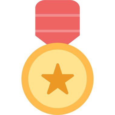 ödül madalyası simgesi düz stil