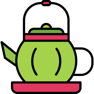 Çay çaydanlık kutsal kişilerin resmi, vektör çizim