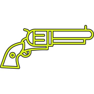Silah ikonu. Web için tabanca vektör simgelerinin özet çizimi