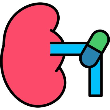 Böbrek. Web simgesi basit illüstrasyon