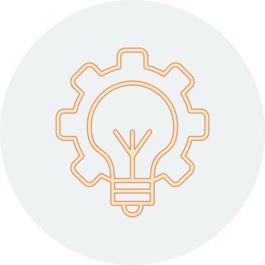 Satır biçimi vektör tasarımı içinde dişli ampul