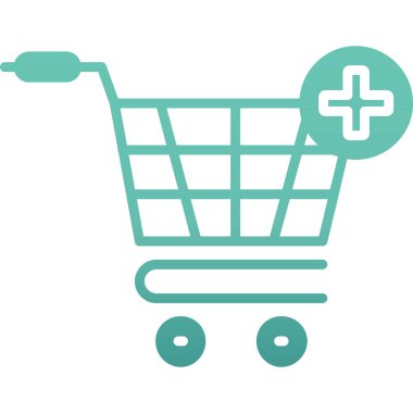 Sepet simgesi, vektör illüstrasyonu ekle