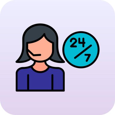 İki numaralı ikonu olan kadın. vektör illüstrasyonu