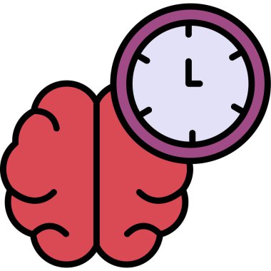 Beyin zaman simgesi ile doldurulmuş - özet biçimi