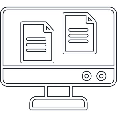 Belge ve belge vektör illüstrasyon tasarımı içeren dizin bilgisayarı