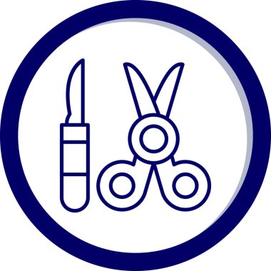 Makas. Web simgesi basit illüstrasyon